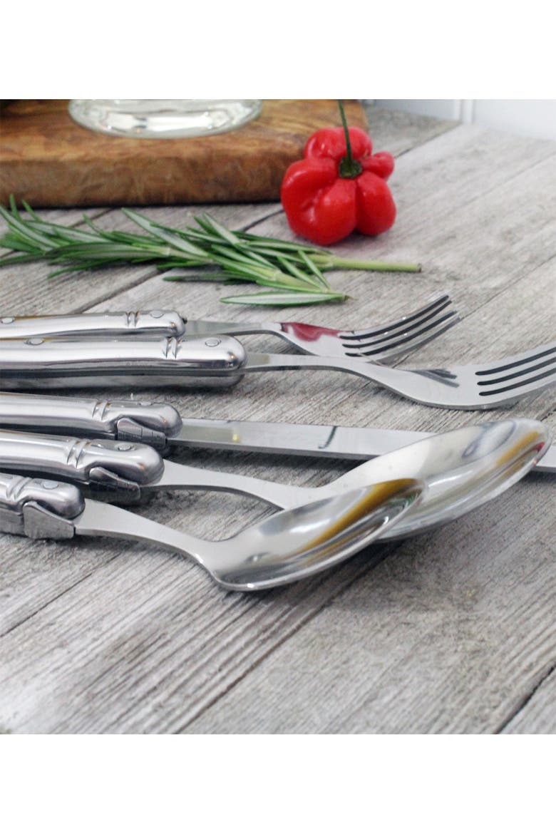 20-Piece Laguiole Flatware Set, Alternate, color, PEWTER