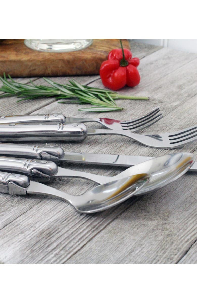 FRENCH HOME Laguiole 20-Piece Stainless Steel Flatware Set - Silver, Alternate, color, Silver