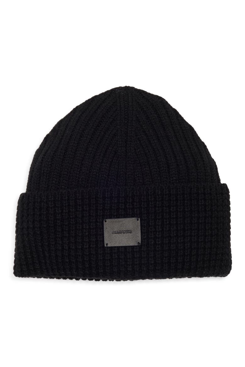 Logo Patch Cuffed Beanie, Main, color, BLACK