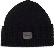 AllSaints Logo Patch Cuffed Beanie