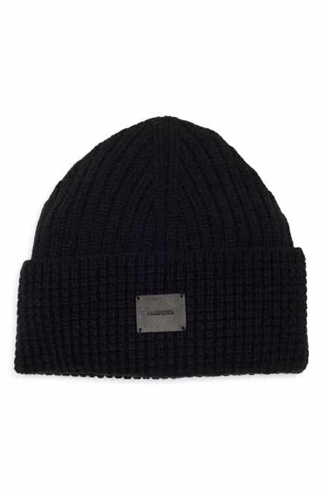 AllSaints Logo Patch Cuffed Beanie