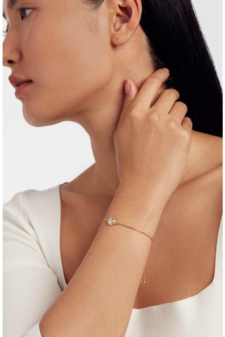 Soleta Solitaire Crystal Slider Bracelet, Alternate, color, GOLD TONE CLEAR CRYSTAL