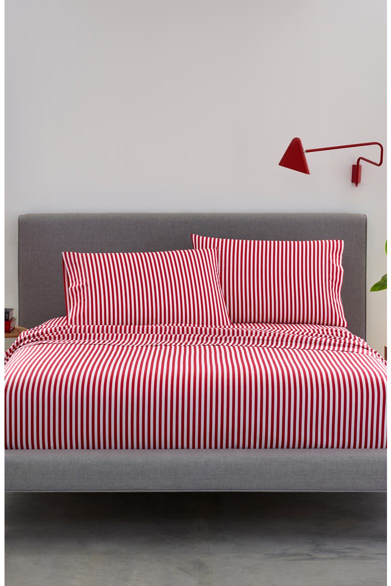 Ajo 200 Thread Count Cotton Sheet Set, Alternate, color, RED