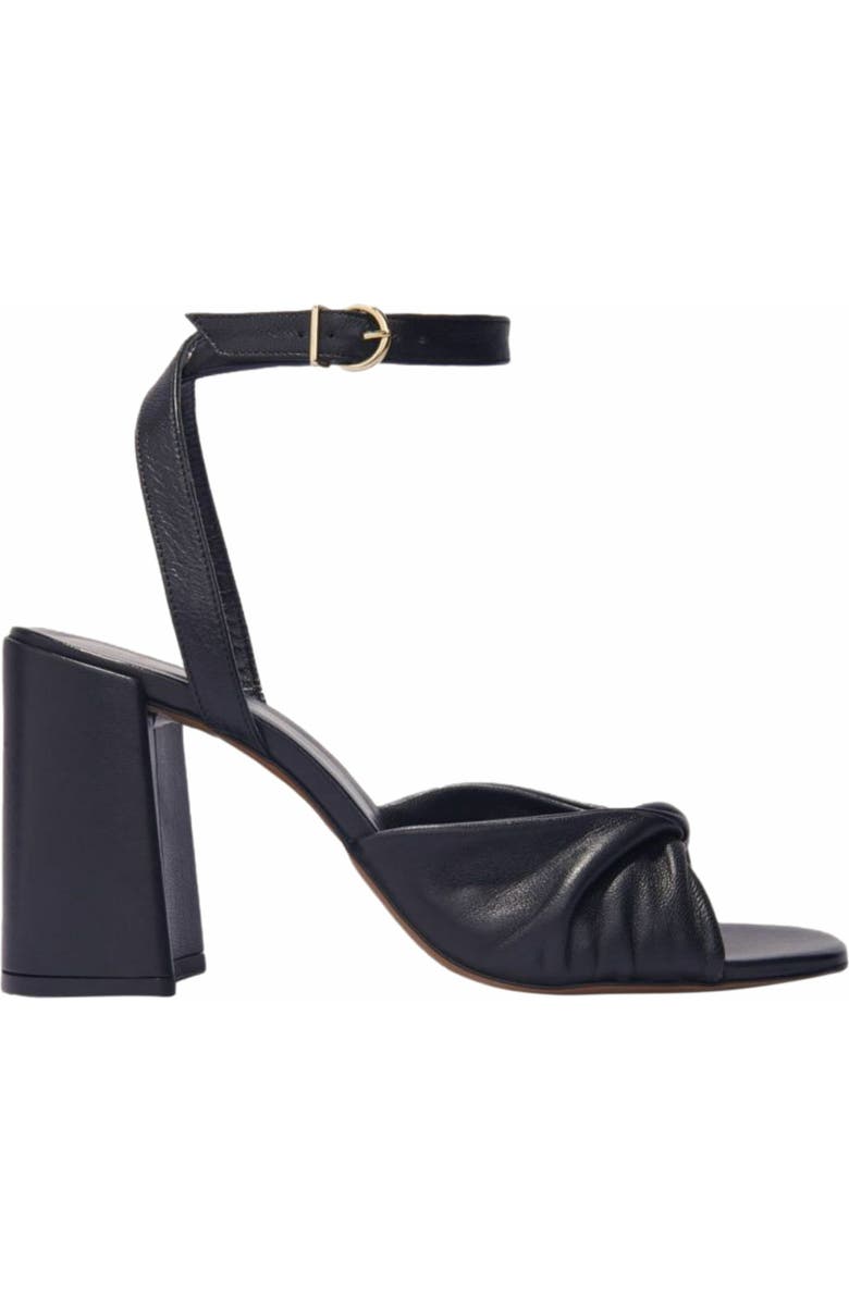 maje Plain leather sandals with heels, Main, color, Black