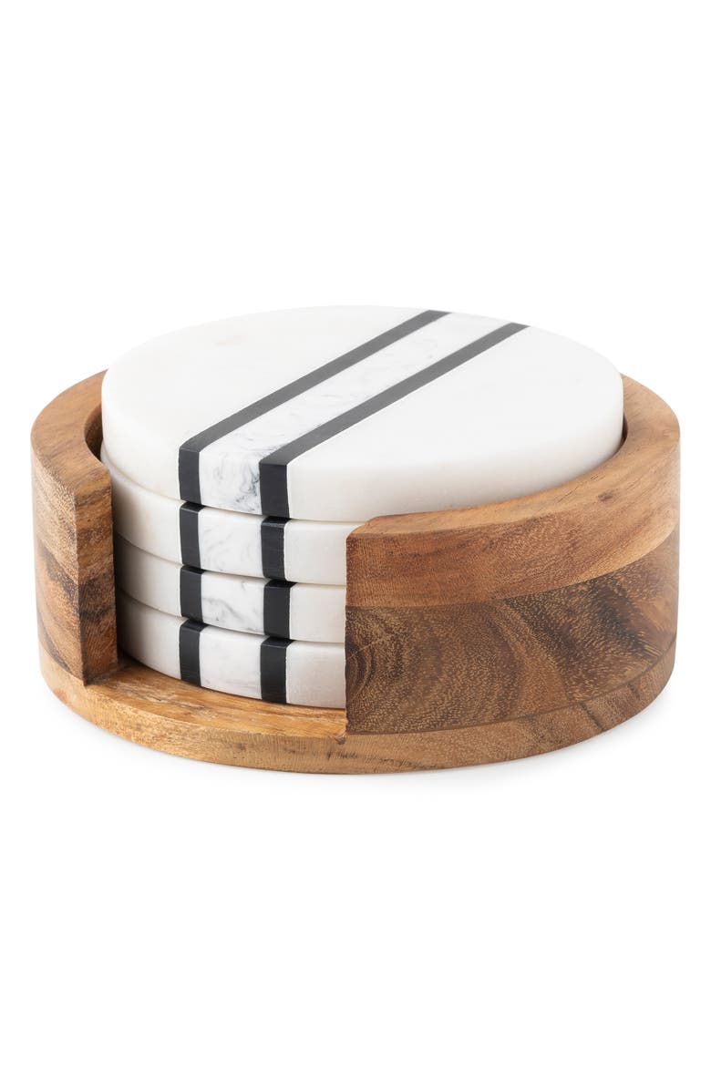 Juliska Stonewood Stripe Set of 4 Coasters, Alternate, color, Natural