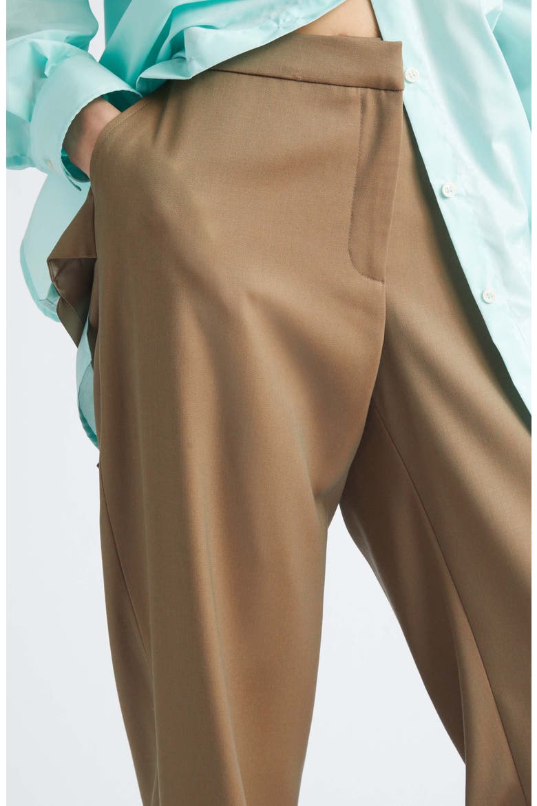 Back Cutout Wool Pants, Alternate, color, BROWN