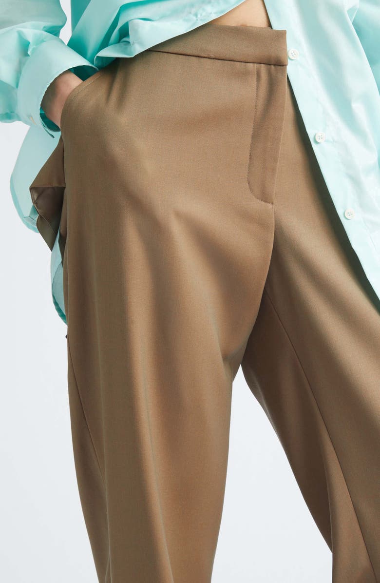 JULIE KEGELS Back Cutout Wool Pants, Alternate, color, Brown