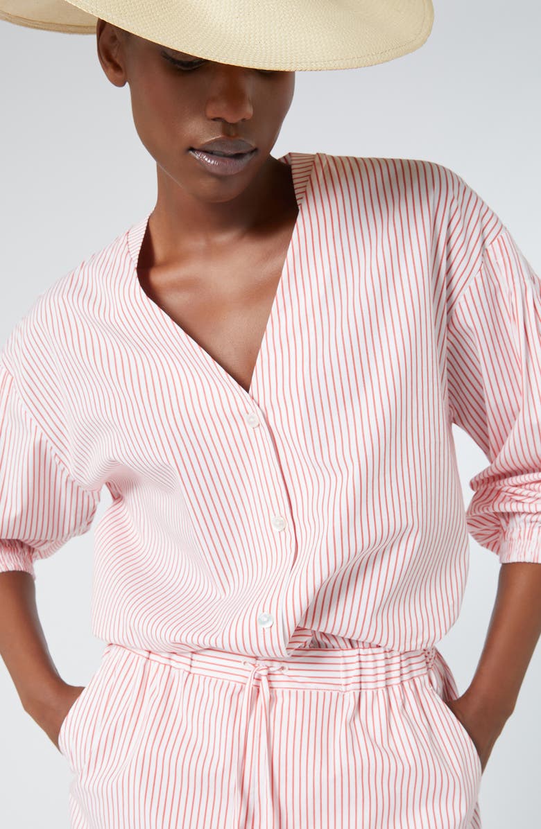 Marina Rinaldi Bacco Long Sleeve Woven Shirt, Alternate, color, Red