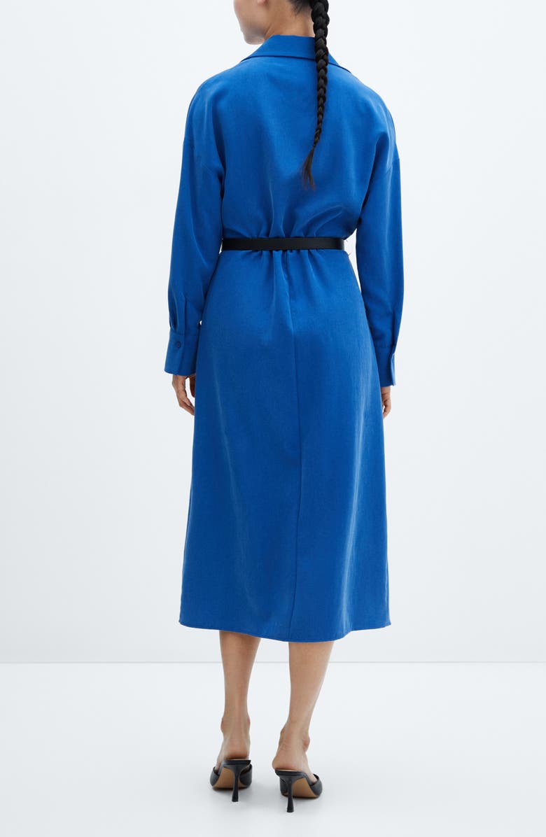 MANGO Belted Long Sleeve Shirtdress, Alternate, color, 