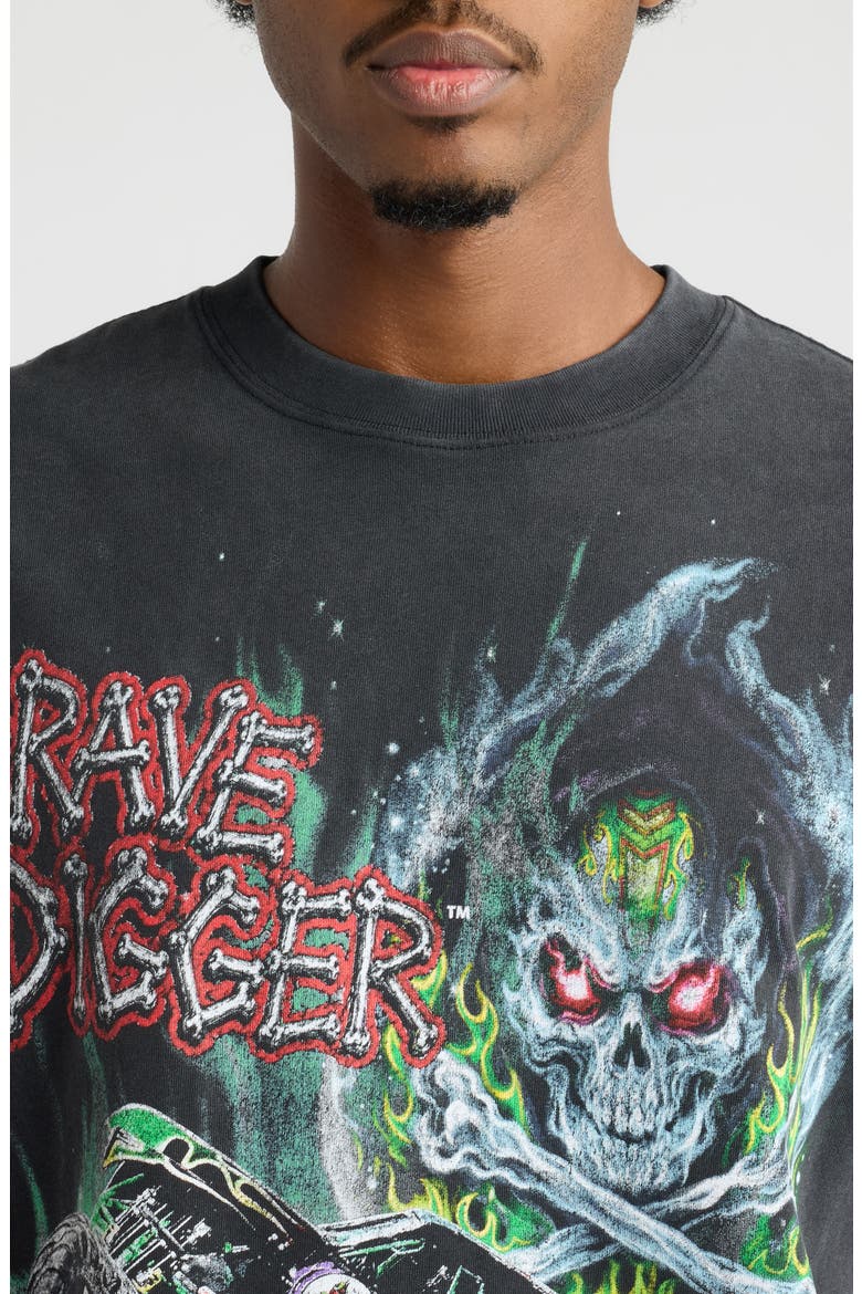 Grave Digger Monster Jam Graphic T-Shirt, Alternate, color, BLACK WASH
