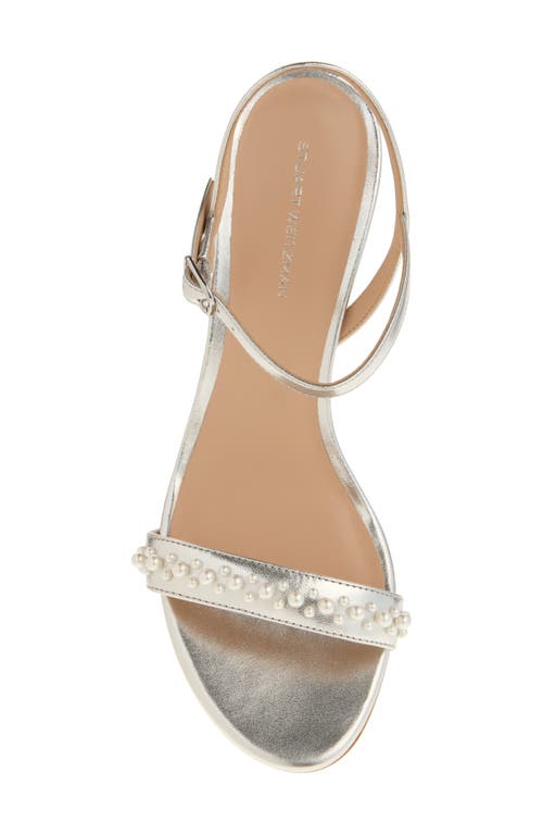 Stuart Weitzman Dancer 75 Demipearl Sandal In Silver
