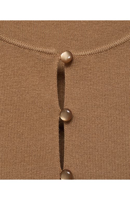 Mango Fine Knit Sweater Vest In Brown