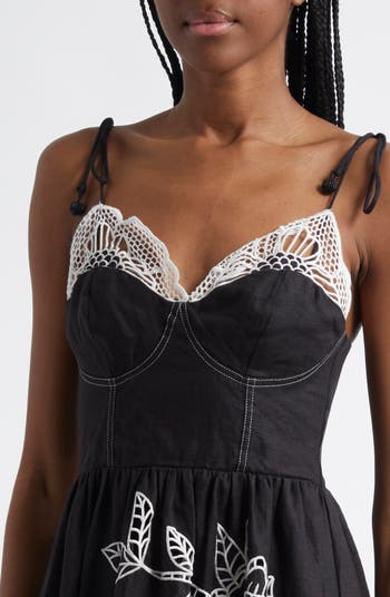 Richelieu Crochet Lace Linen Midi Sundress