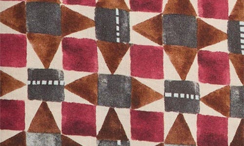 Wax London Didicot Painted Geo Pattern Lyocell Camp Shirt In Brown