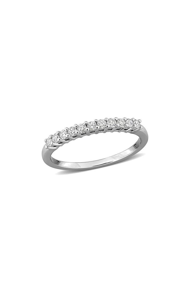 Created Forever Sterling Silver Lab Grown Diamond Anniversary Band Ring, Main, color, Silver