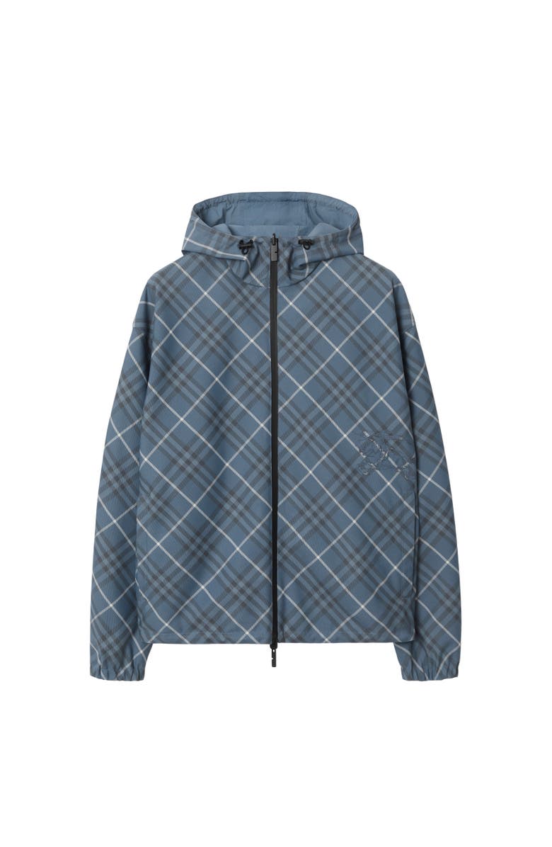 Burberry Reversible Check Hooded Jacket, Alternate, color, Pewter