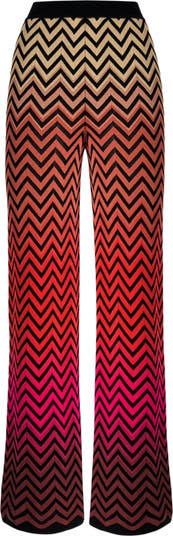 Straight Trousers With Dégradé Chevron Motif