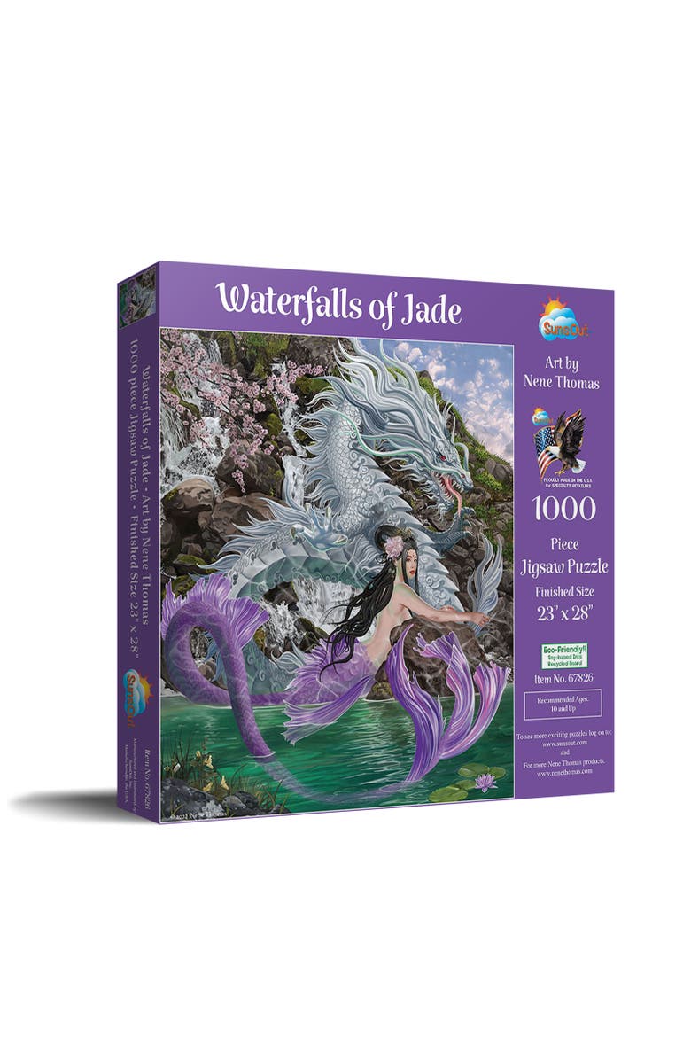 Sunsout Waterfalls of Jade 1000 piece Jigsaw Puzzle for Adults, Main, color, Multicolor