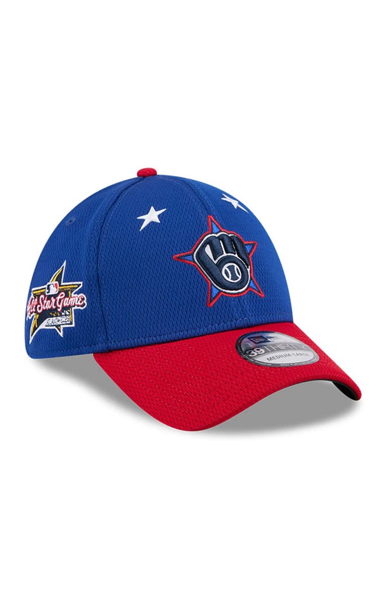 New Era Men's New Era Blue/Red Milwaukee Brewers 2025 MLB All-Star Game Workout 39THIRTY Flex Hat, Main, color,