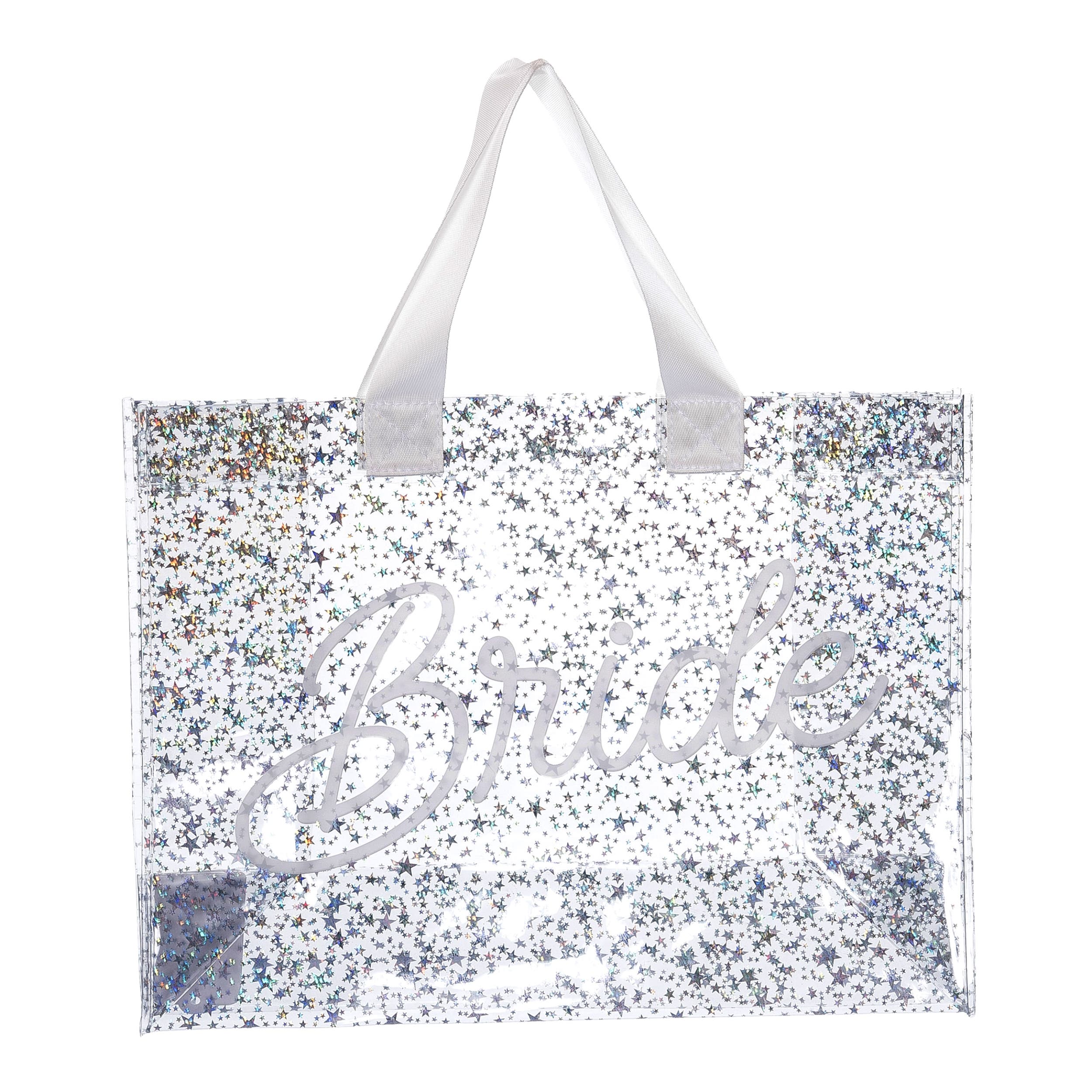 Totalee Gift Bride Large Star Tote Plastic Clear, Main, color, 