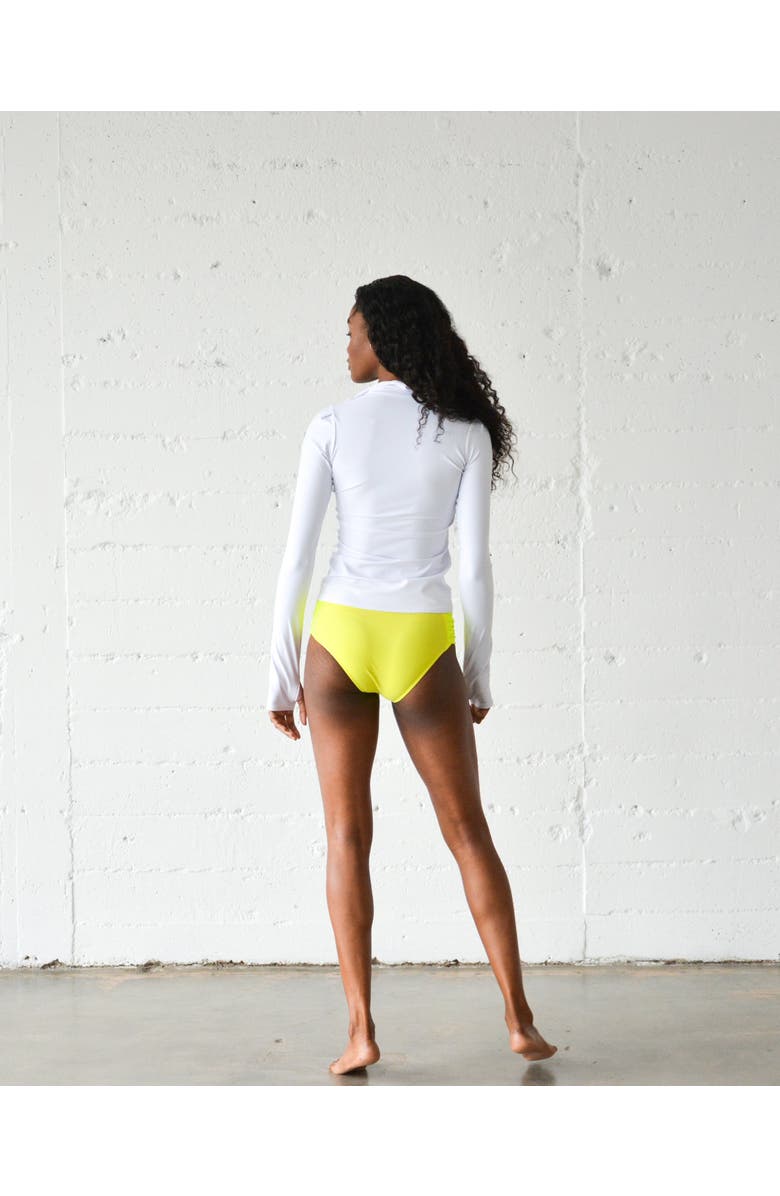 TUTUBLUE Women's Zip-Front Rash Guard Swim Top - UPF 50+, Alternate, color, Solid Bright White