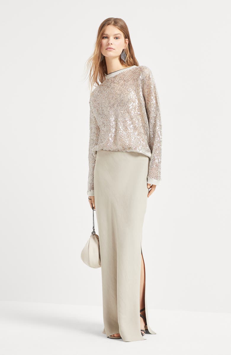 Brunello Cucinelli Bias-cut skirt, Alternate, color, 