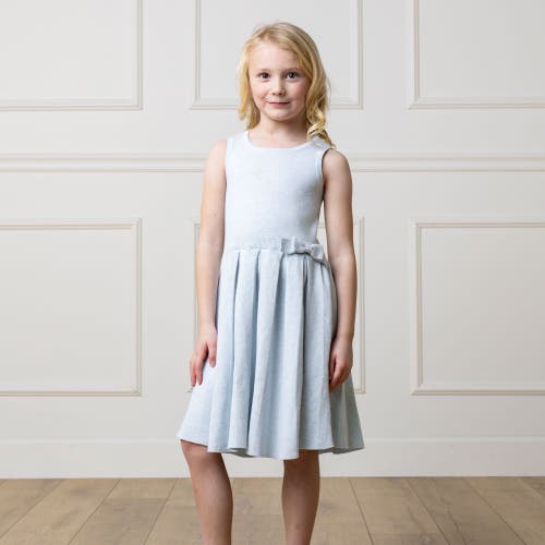 Hope & Henry Girls' Organic Pleated Sweater Dress, Kids In Light Blue Heather