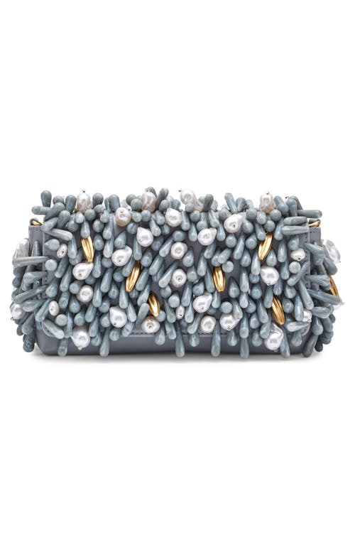 Cult Gaia Perla Bead-embellished Shoulder Bag In Gray