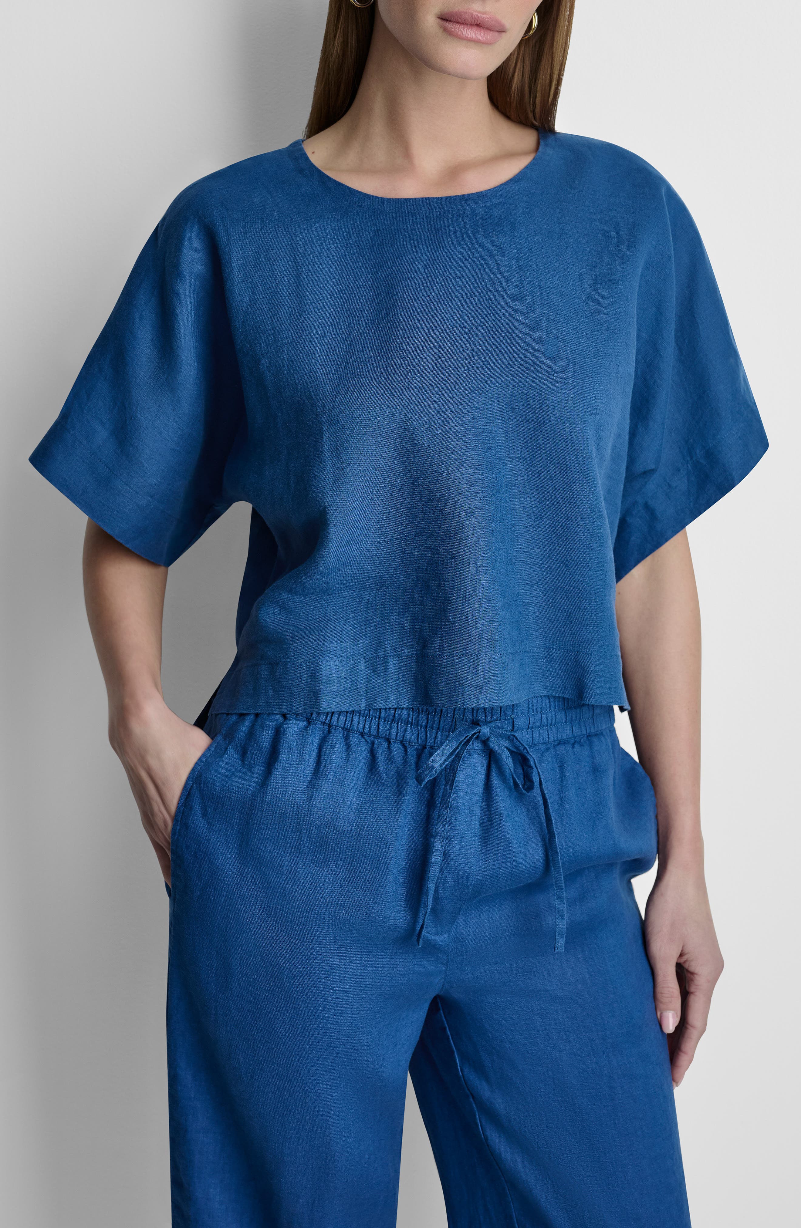 Drop Shoulder Boxy Linen Top - image 5