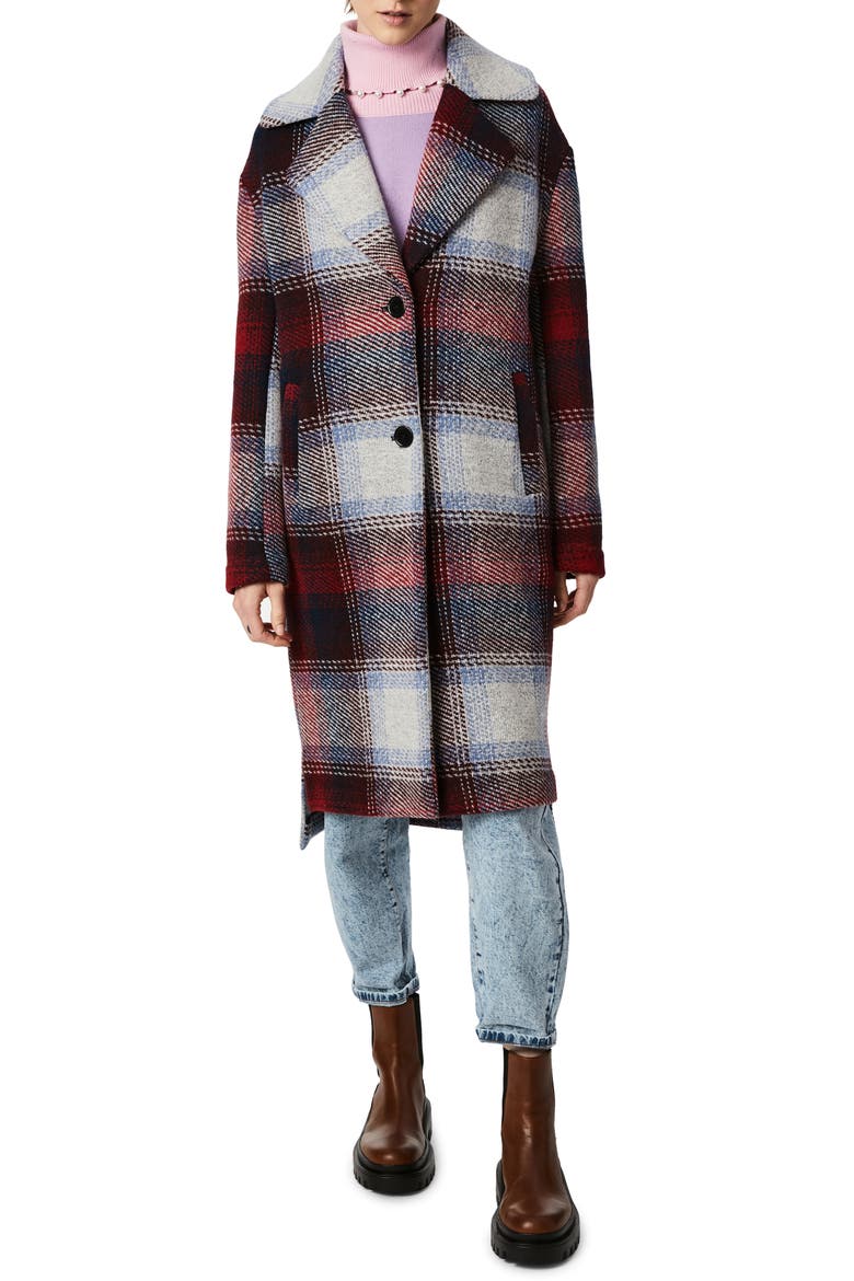 Plaid Oversize Coat, Main, color, WINE