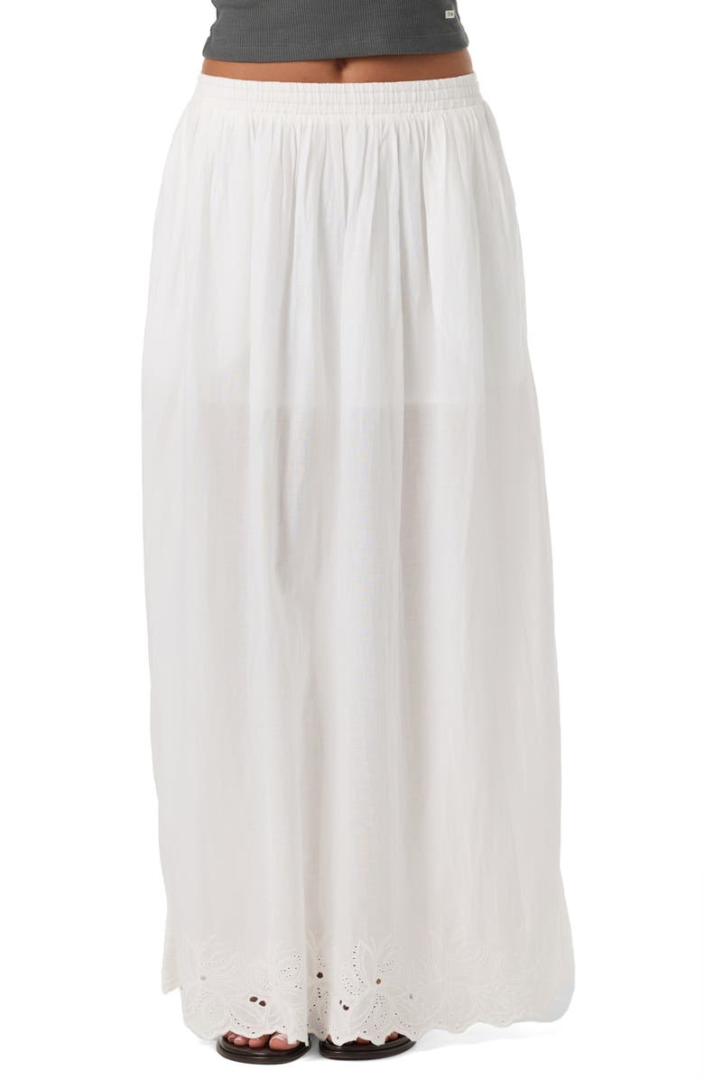 O'Neill Annalee Eyelet Embroidered Maxi Skirt, Main, color, White