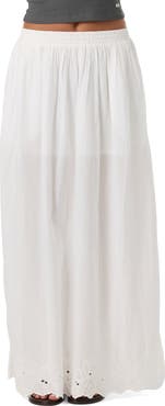 O'Neill Annalee Eyelet Embroidered Maxi Skirt