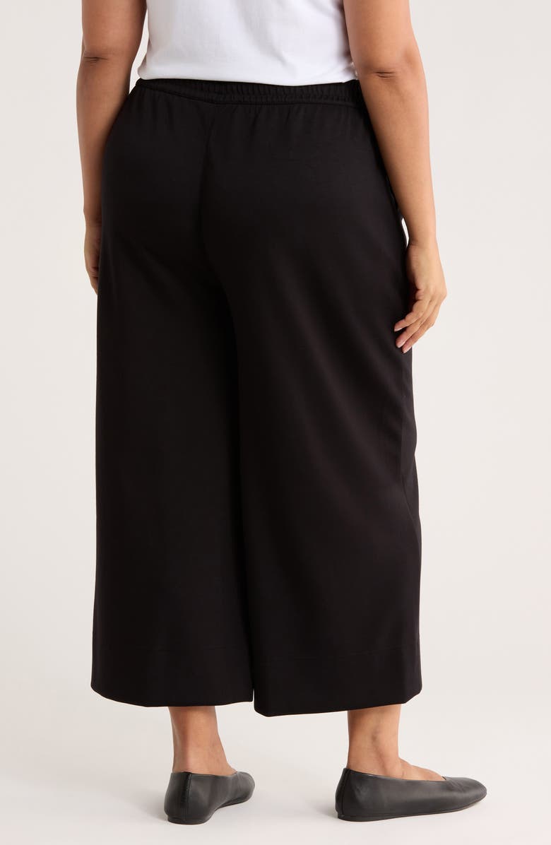 Caslon<sup>®</sup> Scuba Wide Leg Pants, Alternate, color, Black