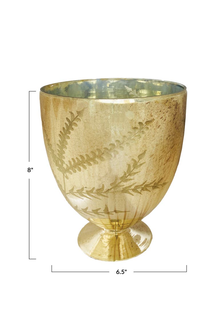 Etched Mercury Glass Footed Vase, Alternate, color, Copper Finish