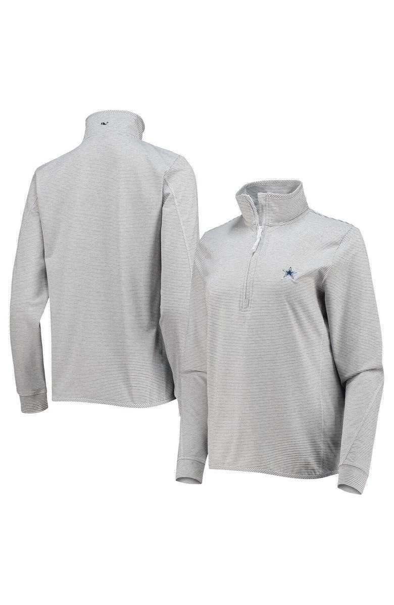 vineyard vines Women's Vineyard Vines Heather Gray Dallas Cowboys Sankaty Shep Half-Zip Pullover Top, Alternate, color, 