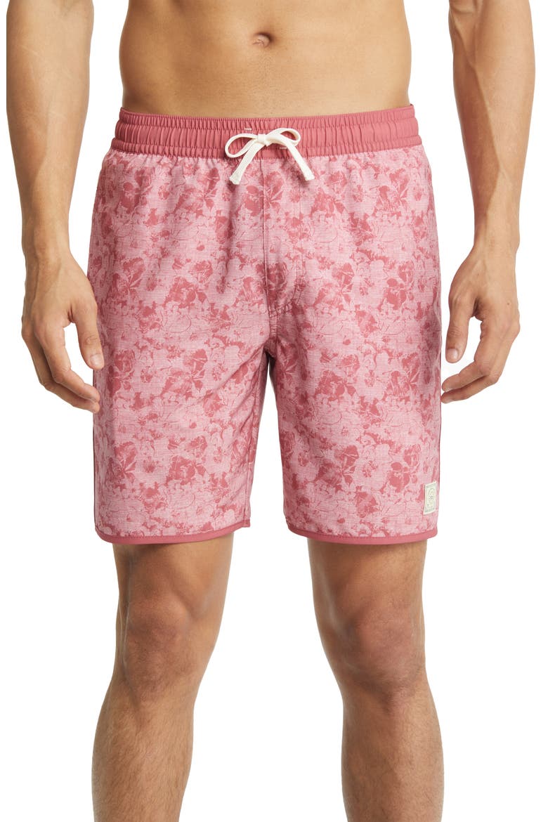 Sea of Flames Swim Trunks, Main, color, HEATHER EARTH RED
