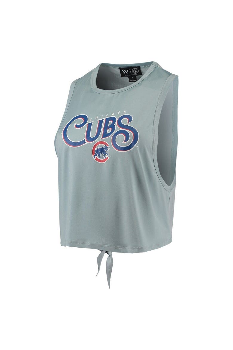 Women's The Wild Collective Light Blue Chicago Cubs Open Back Twist-Tie Tank Top, Alternate, color, Light Blue
