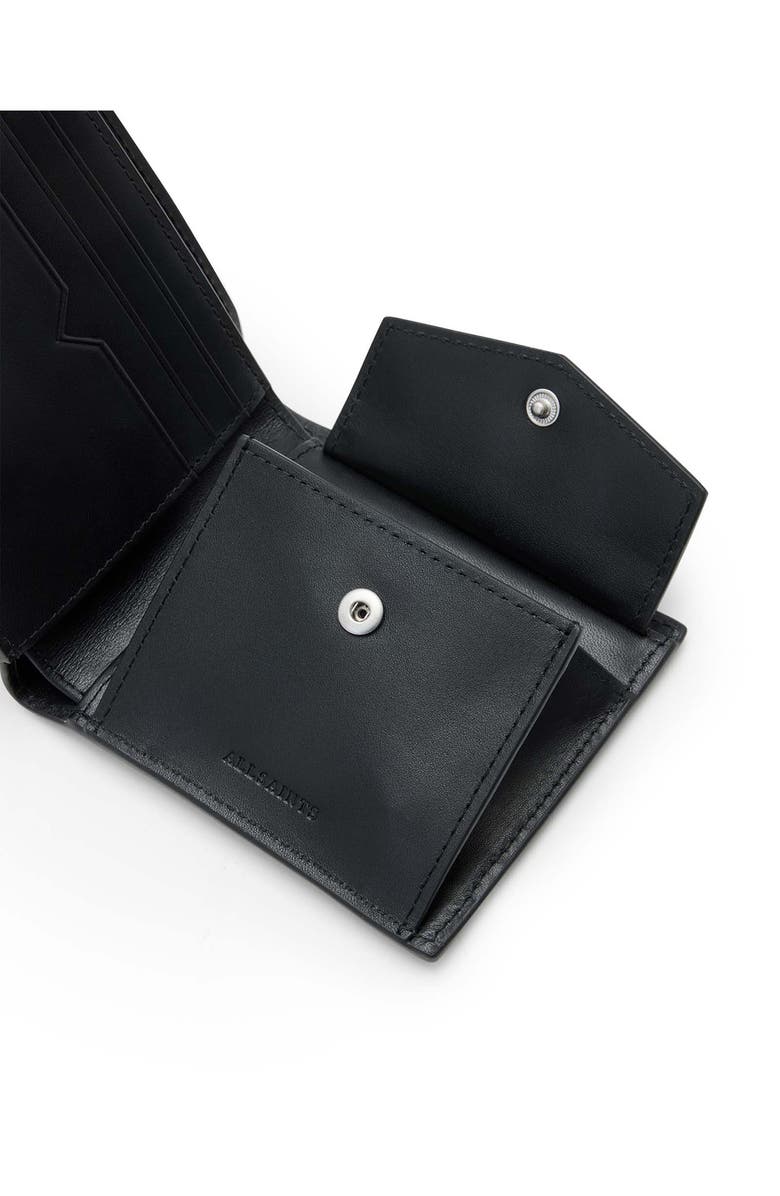 AllSaints Delph Tierra Leather Wallet, Alternate, color, Black