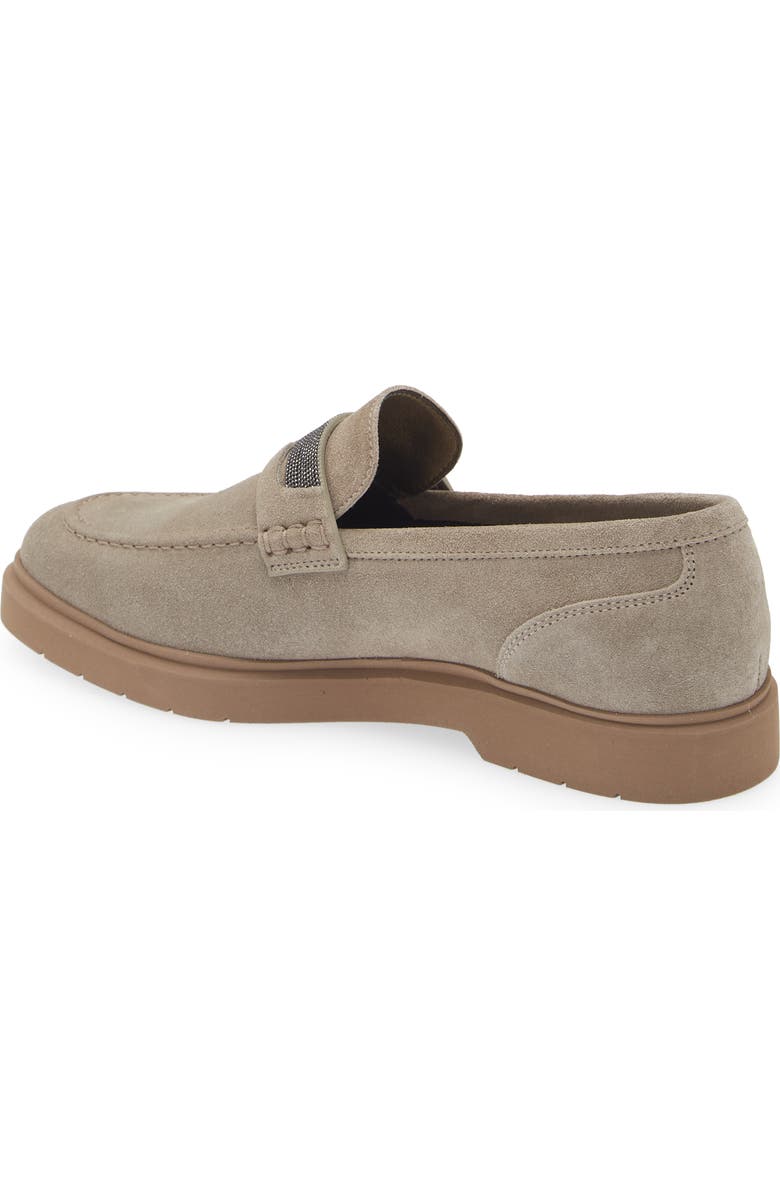 Brunello Cucinelli Monili Trim Suede Loafer, Alternate, color,