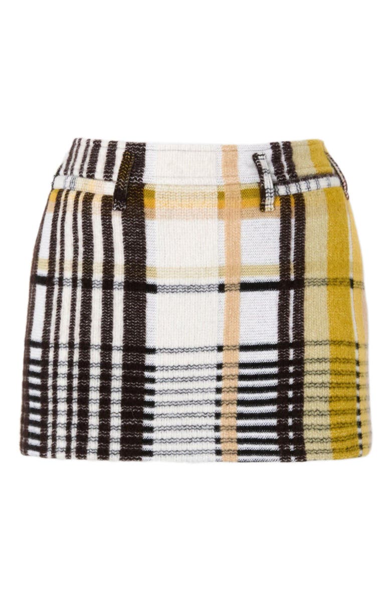 Missoni Mini Skirt With Pockets And Check Pattern, Alternate, color, Yellow & Black