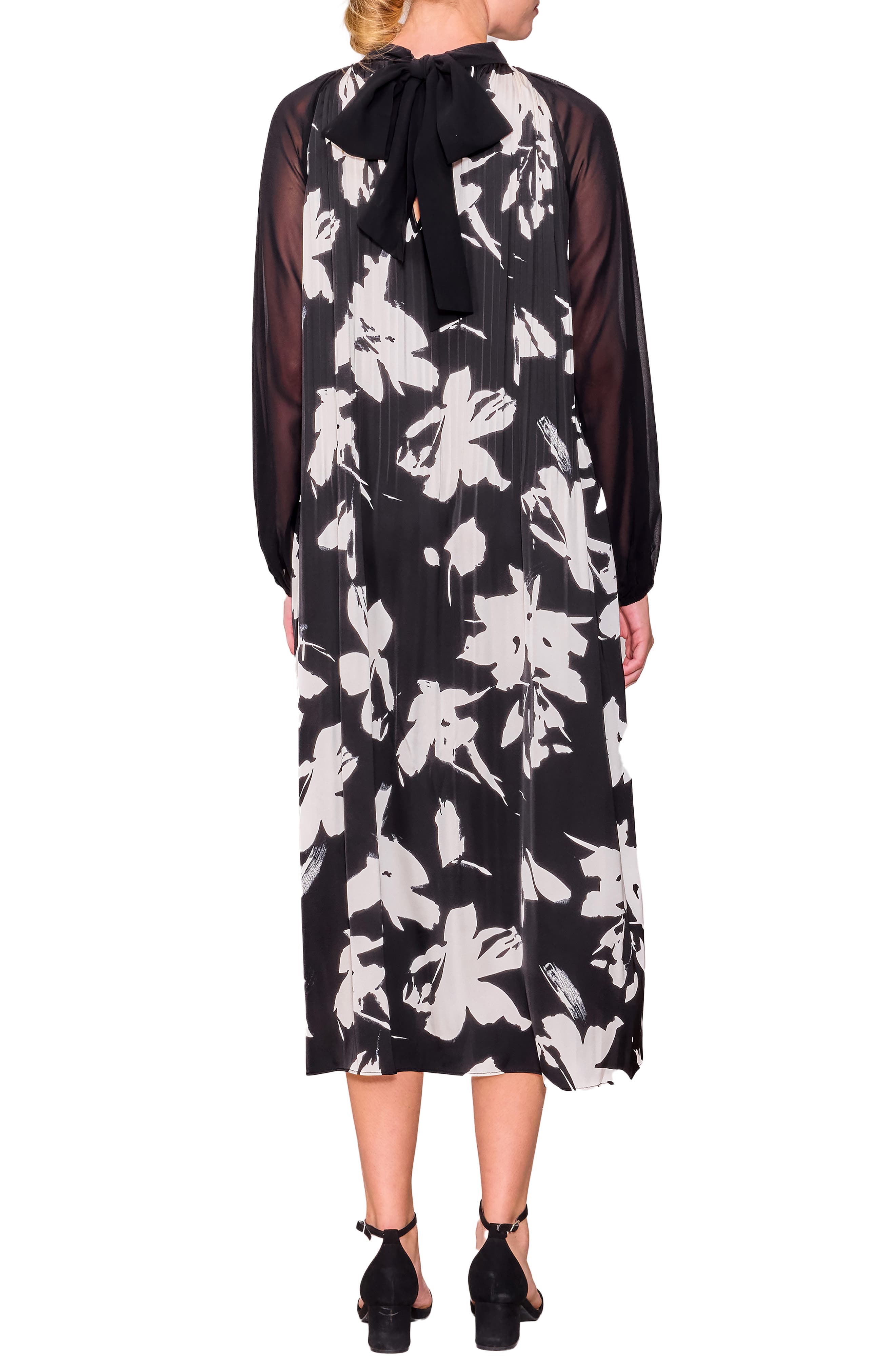 Pleated Mixed Media Dress - image 2