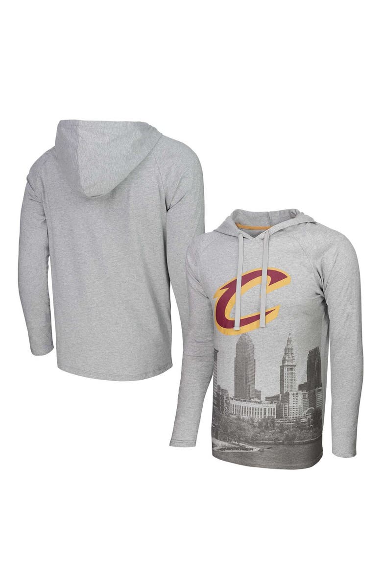 Stadium Essentials Men's Stadium Essentials Heather Gray Cleveland Cavaliers Atrium Raglan Long Sleeve Hoodie T-Shirt, Alternate, color, 