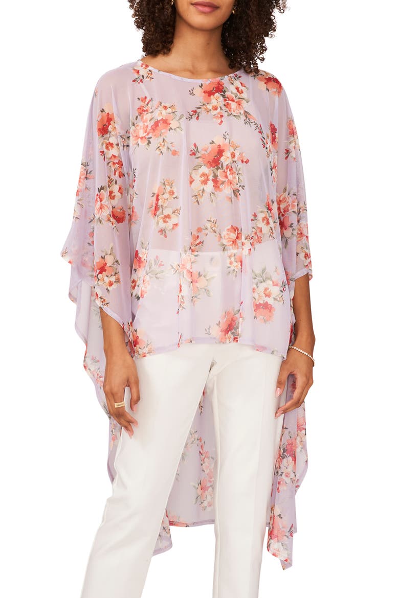 Floral High-Low Top, Main, color, LAVENDER