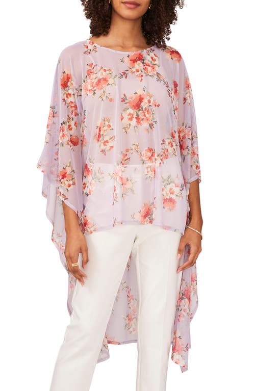 Chaus Floral High-low Top In Purple