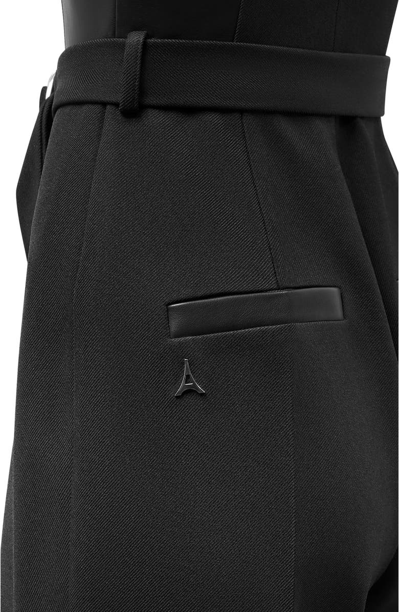 Manière De Voir Sabine Tailored Pleat Jumpsuit with Belt, Alternate, color, Black