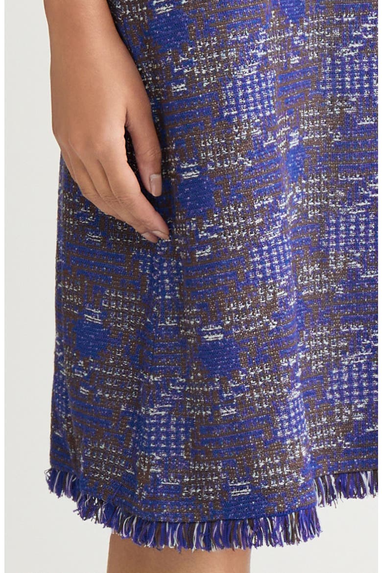 Tweed Sheath Dress, Alternate, color, SAPPHIRE SEA/ DRK UMBR/ IVY