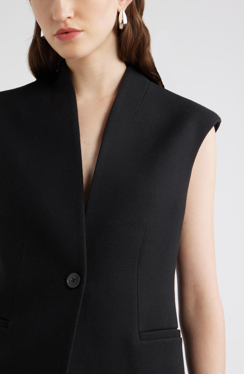 Nordstrom One-Button Vest, Alternate, color, Black