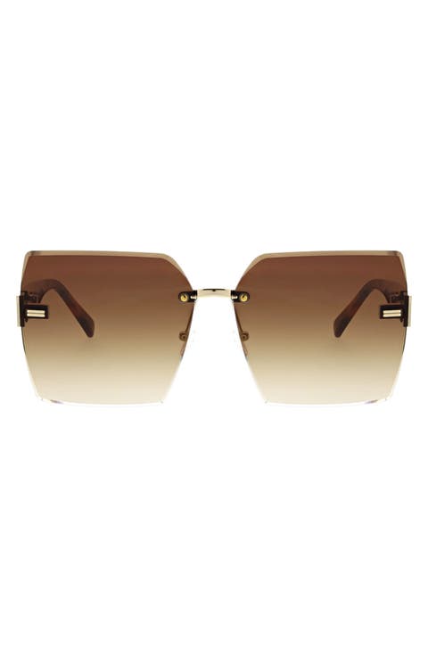 63mm Large Rimless Square Sunglasses