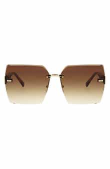 Oscar de la Renta 63mm Large Rimless Square Sunglasses