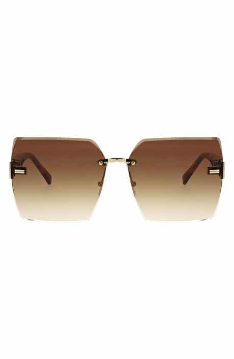 Oscar de la Renta 63mm Large Rimless Square Sunglasses